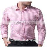 2016 New Wholesale Cutaway Collar Gingham Long Sleeve Custom Men's Formal Dress Shirt thumbnail-2