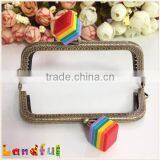 Rainbow Color Cube Coin Purse Women Bag Supplies Metal Purse Frame thumbnail-1
