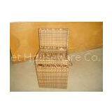Hand-Woven Brown Poly Rattan Storage Boxes For Bedroom / Storeroom