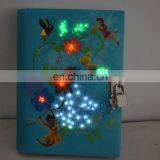 2017 Newly Design and Hot Selling Custom LED Lighting Up Diary/Notebook With Fiber Optic & Locks