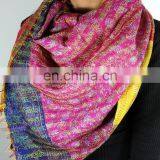 Reversible Silk Kantha Scarves Patchwork Kantha Scarf