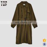 Oem Ladies Trench Coat With Lapel Collar Loose Fit Trench Coat for Women thumbnail-6