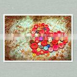 14mm Natural Flower Shape Wooden Coat Sewing Button /Brass Magnet Button For Leather Bags thumbnail-2