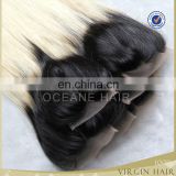 Peruvian cheap human ombre hair extension lace closure