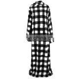 TEX-CEL Premium Fleece Plaid Adult Wearable Hooded Throw Blanket With Sleeves thumbnail-1