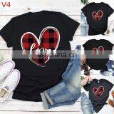 2020 Valentine Couples Lovers T-Shirt Women Casual Tops Tshirt Love Heart Print Short Sleeve Blouse T-Shirt Tee Female thumbnail-5