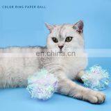 Wholesale Colorful Ring Paper Ball Scratch-resistant Cat Ball Pet Toy Ring Ball thumbnail-1