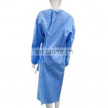Aami Surgical Antistatic Level 2 Sms Non Woven Disposable Blue Dustproof Full Body Isolation Gown With Elastic Cuff thumbnail-1