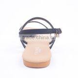 Wholesale Asian Style Low Heel Ladies Ankle Strap Sandals With Golden Metal Decoration thumbnail-5
