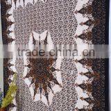 Indian Tapestry Cotton Dark Brown Floral Print Vintage Wall Hanging Tapestries Throw Mandala Print Bedsheet thumbnail-4