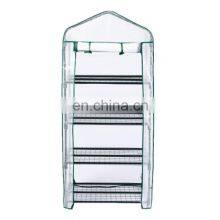 4-Tier Outdoor Mini Small Garden Greenhouses Grow Tent With Zippered Cover and Metal Shelves thumbnail-2