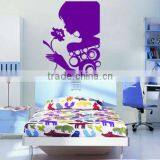 Beautiful Girl Purple Wall Stickers Roses thumbnail-1