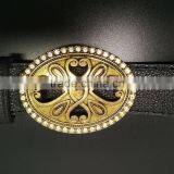 RHINESTONE BUCKLE Fake Leather Customized Style thumbnail-1