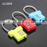 Steel Wire Resettable 3 Digit Combination Travel Luggage Suitcase Padlock Alloy T-shirt Metal Digital Locker Lock thumbnail-1