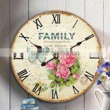 Zakka Country Style Round Wall Clock Made of Wood