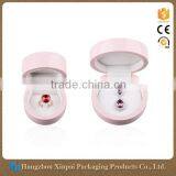 Luxury Antique Glossy Round Wood Jewelry Ring Box