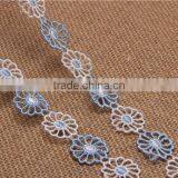two-tone flower pattern chemical hollow lace trim for accessory and garment