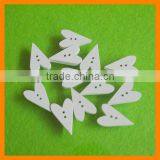 Heart Shape White Wooden Button