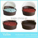Luxury Rattan Round Lounge Canopy Bed Outdoor thumbnail-2