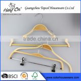 Bulk Cheap Laminated clothed wooden hanger With Clips                        
                                                Quality Choice