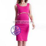 Custom Spandex Bamboo Fiber Plain Maternity Sleeveless Dresses thumbnail-3