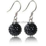 Sparkle CZ Crystal Ball 925 Silver Shamballa Hook Earring for Wedding Party thumbnail-6