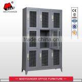 High Quality Staff and Worker Clothes Metal Mesh 9 Doors Locker With Feet