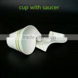 Wave Shape 220ml Bone China Tea Cup and Saucer With Green Color Quality Choice thumbnail-2