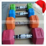equipment fitness cheap price wholese rubber coated stainless steel dumbbell set for male bodybuilding use popular color