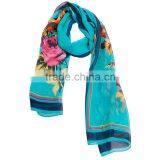 2015 Fashionable Flower Chiffon Scarf In Stock Whole Sale Hot Sale thumbnail-3