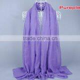 Top Popular Pure Color Diamond Women Scarf Voile Scarves 180*90 Pashmina Muslim thumbnail-6