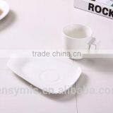 T00217 Big Handle White Porcelain Tea Cup With Saucer thumbnail-5