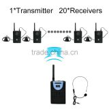 TP-Wireless Tour Guide System for Church, Simultaneous Translation, Meeting, Museum Visiting 1 transmitter 20 Receiver