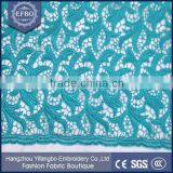 2016 Teal Plain Nigeria Laces Guipure Swiss Cheap Embroidery Lace Fabric With Holes/ Wedding Dress Water Soluble Fabric thumbnail-3