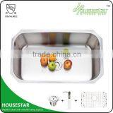 China Manufacture Housestar Stainless Steel Used Washing Mashine Sink Stainless Steel Kitchen Sink With Drain Board - 8047A thumbnail-1
