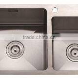 Top-Mount / Drop In Stainless Steel Double Bowl Kitchen Sink 7841B thumbnail-1
