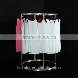 Custom garment circle shop stainless steel display racks for mall