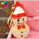 3D cute snowman metal custom keychain Christmas