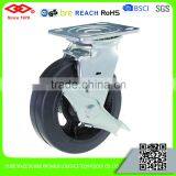 100mm Heavy Duty Black Rubber Roller Bearing Wheel Caster thumbnail-3