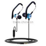 Wholesale wired headphone with mic ,wired ear hook headphone for mobile phone