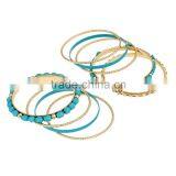 Gold Plated Multilayer Boho Rhinestone Turquoise Vintage Ethnic Women Bracelets Cuff Bangles Jewelry Accessories thumbnail-6