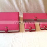 Top Grade Brown Pink Leather Jewelry Gift Paper Box
