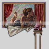 a Sex Women Lying on the Window Canvas Printing Painting thumbnail-1