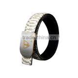 Luxury Genuine Python Snake Skin Belt for Men Black and White Stainless Steel Buckle