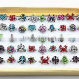 Europe Style Alloy Colourful Diamante Flower Open Rings thumbnail-5