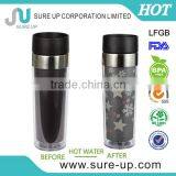 Double Wall Plastic Coffee Mugs With Straw thumbnail-1