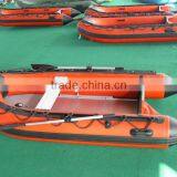 2.4m Red PVC Aluminium Floor Inflatable Rowing Boat thumbnail-2
