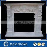 Polished White Marble Fireplace Mantel Surround thumbnail-1