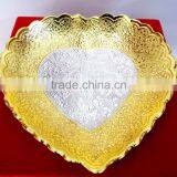 Corporate Gift Item, Return Gift, New Design 2015 Home Decoration Gold and Silver Plated Tray thumbnail-2