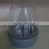 Fake Stone Candle Holder With Cylinder Glass thumbnail-3